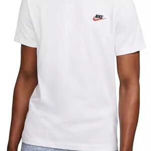 Nike Men’s Sportswear Club White Short Sleeve Tee with Embroidered Logo Size 3XL